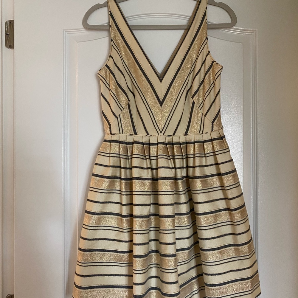 J. Crew Cream Pleated A-Line Sundress